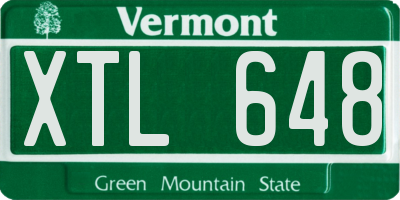 VT license plate XTL648