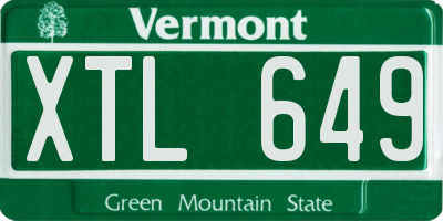 VT license plate XTL649