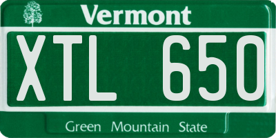 VT license plate XTL650