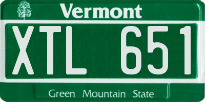 VT license plate XTL651