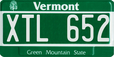 VT license plate XTL652