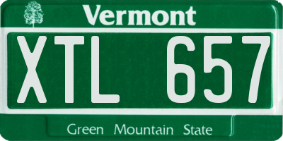 VT license plate XTL657