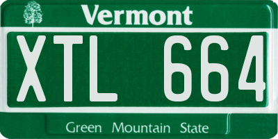 VT license plate XTL664