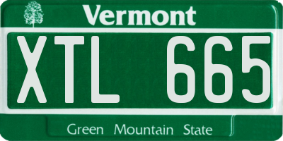 VT license plate XTL665