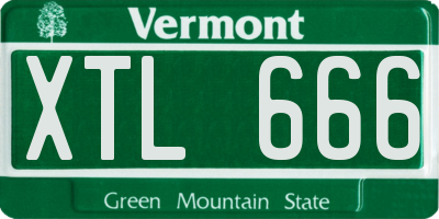VT license plate XTL666