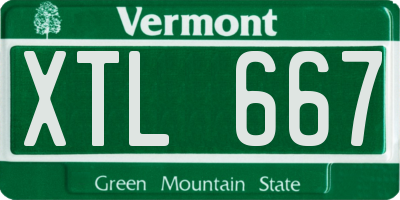 VT license plate XTL667