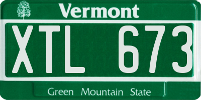 VT license plate XTL673