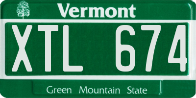 VT license plate XTL674