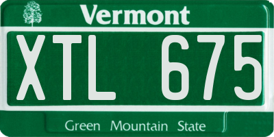 VT license plate XTL675