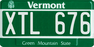 VT license plate XTL676