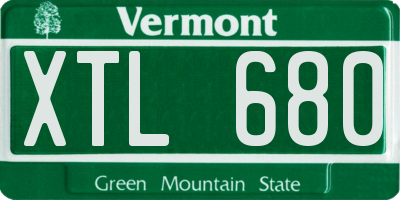 VT license plate XTL680