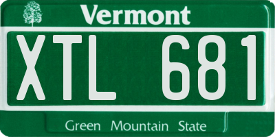 VT license plate XTL681