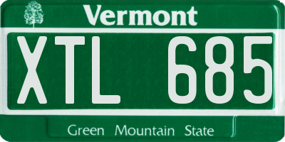 VT license plate XTL685