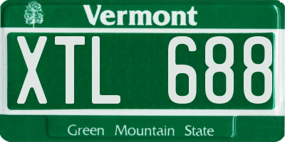 VT license plate XTL688