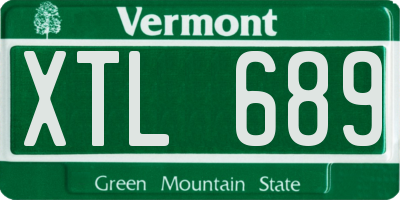 VT license plate XTL689