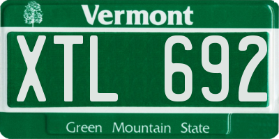 VT license plate XTL692