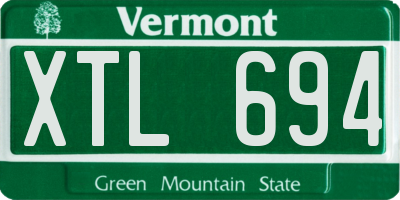 VT license plate XTL694