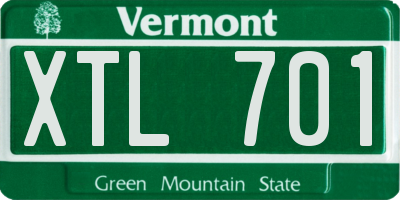 VT license plate XTL701