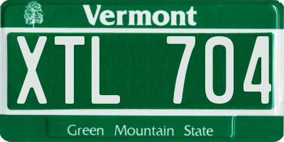 VT license plate XTL704