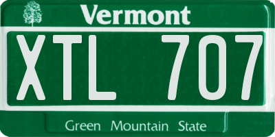 VT license plate XTL707
