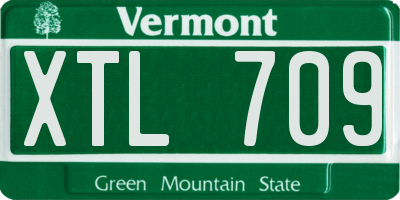 VT license plate XTL709