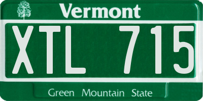 VT license plate XTL715