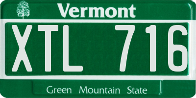 VT license plate XTL716
