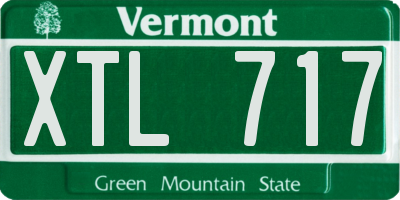 VT license plate XTL717