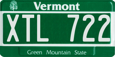 VT license plate XTL722