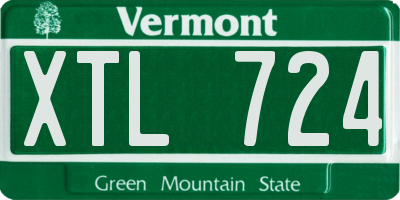 VT license plate XTL724