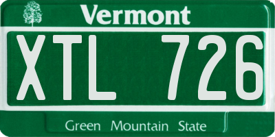 VT license plate XTL726