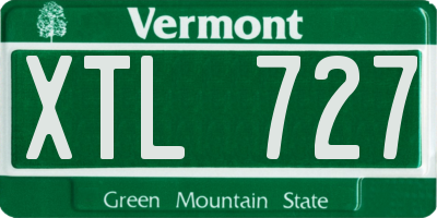 VT license plate XTL727