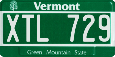 VT license plate XTL729