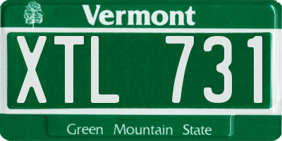 VT license plate XTL731