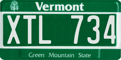 VT license plate XTL734