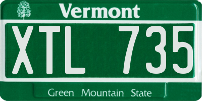 VT license plate XTL735