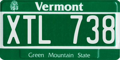 VT license plate XTL738