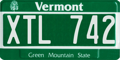 VT license plate XTL742