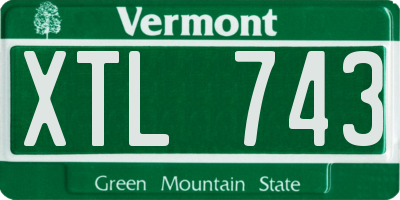 VT license plate XTL743