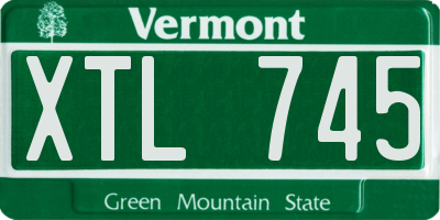 VT license plate XTL745