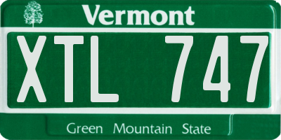 VT license plate XTL747