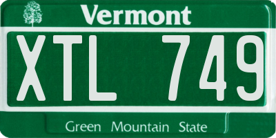 VT license plate XTL749
