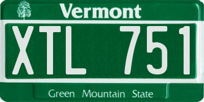 VT license plate XTL751