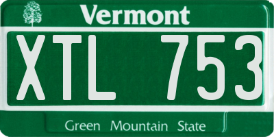 VT license plate XTL753