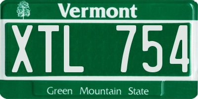 VT license plate XTL754