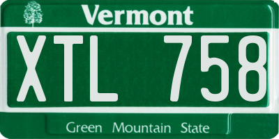 VT license plate XTL758
