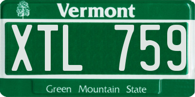 VT license plate XTL759