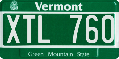 VT license plate XTL760