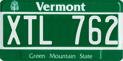 VT license plate XTL762