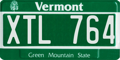 VT license plate XTL764
